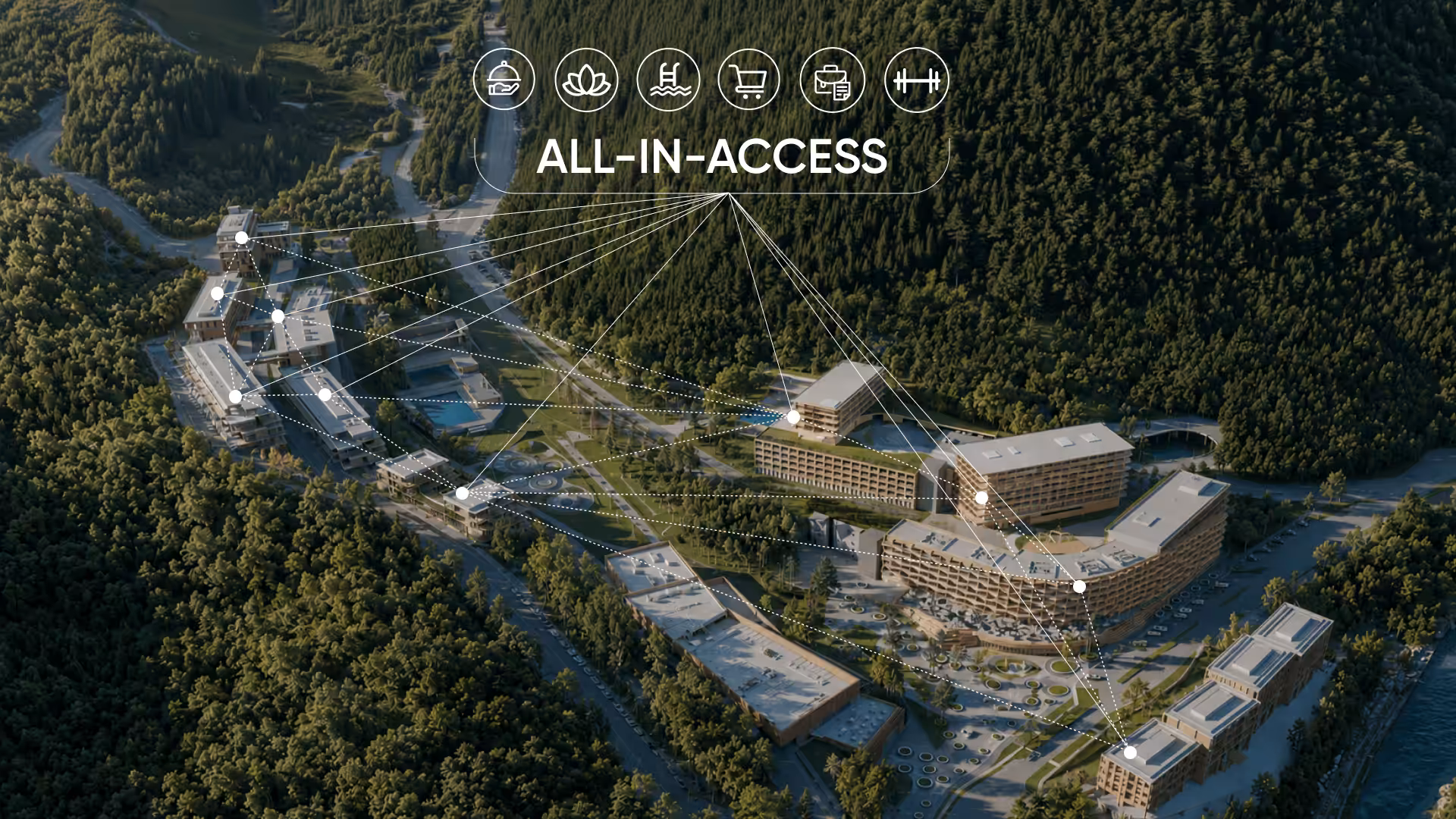 Система All-in-access у GORO Mountain Resort, що об’єднує SPA, ресторани, спорт та інші сервіси курорту